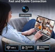 NAIKLULU Processeur N150 (1,2 à 3,6 GHz), 15,6 Pouces 16GB RAM 1TB SSD 2026, FHD 1920x1080P | Clavier Rétroéclairé | 6000mAh / 46.2Wh | Webcam