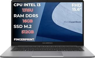ASUS Expertbook P1, i3-1315U, 16 Go RAM DDR5, 512 Go SSD PCIex 4.0, écran 15.6 FHD, avec empreintes digitales, W11 PRO