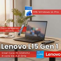 Lenovo ThinkPad L15 Notebook Refurbished 15.6 pulgadas Full HD | Intel Core i5-10210U núcleos 4.2GHz | 16GB DDR4 | SSD 480GB | USB-C HDMI Wi-Fi 6 | Windows 11 Pro + Docking Station | 24 meses