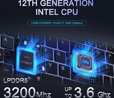 Mini 8" 2-en-1 Tactile, Win 11, N150 (3.6 GHz), 12 Go RAM 1 to SSD, Écran HD Rétroéclairé, Clavier Rétroéclairé, Wi-FI 6, USB-C, Ultra-Léger pour Travail/École/Maison