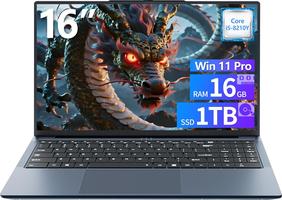 16 Pulgadas, Core i5-8210Y Procesador, Win 11 Pro 16GB RAM 512GB SSD, Clavier Rétroéclairé, 1920*1200 IPS FHD Écran Laptop, (Mini-HDMI+USB3.0+Type-C+Webcan+WIFI5)