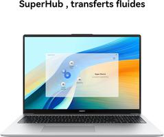 HUAWEI MateBook D 16 Ordinateurs, 16 Pouces FullView Eye Comfort Display, Processeur Intel® Core™ i5-12450H 12e génération, 8 Go +512 Go, 1,68 KG, Supercharge 65 W, Windows 11 Home