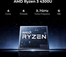 15.6" FHD, 16 Go de RAM, 512 Go SSD, Processeur Ryzen 3 4300U (jusqu'à 3,7 GHz), Wi-FI 5 Idéal pour Le Bureau et Les Études