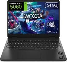 HP OMEN Slim Gaming 16 Inch 2.5K WQXGA (Intel 7-255H, 24GB RAM, 1TB SSD, NVIDIA RTX 5060, Windows 11 Home) Spanish QWERTY Keyboard – Black