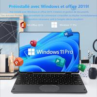 Convertible 2-en-1 À Écran De 11 Pouces, Celeron N100, 16 Go DDR4, 1920 * 1200 IPS, Clavier Rétroéclairé,Pavé Ovale (, 16+256G SSD)