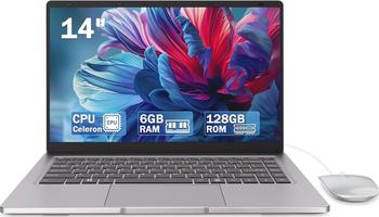 Celeron N4000 14 Inches (up to 2.6 GHz) , 6GB RAM 128GB SSD, W11 Pro Support WiFi, Bluetooth, USB 3.0 Mini HDMI, Student/Office
