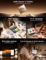 ACEMAGIC 17.3 Inch FHD Ryzen 3 4300U Up to 3.7 GHz (Exceed N95/N150/3500U/3200U) 16 GB RAM DDR4 512 GB SSD Expansion 2TB, USB, BT5, HDMI, Battery 6000mAh, Silver