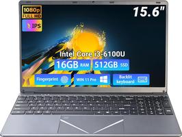 Breloom de 15.6 Pulgadas para Negocios, con Procesador Celeron N4500, 6GB de RAM DDR4, 128GB SSD, Pantalla FHD 1920x1080, Wi-Fi 5, BT5.0 y Teclado QWERTY (5205U, 8GB+512GB)