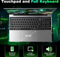 NAIKLULU 15.6 Inch Processor M3-6Y30, RAM 16GB SSD 512GB Notebook Laptop, 5000Mah/1920x1080P/Webcam/WIFI 5/TF Card Slot