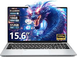 Zonatrix Core i9-11900H, 15.6 Pouces IPS Écran, Win 11 16GB RAM 512GB SSD, Déverrouillage par Empreinte Digitale, Iris XE Graphics GPU, Type-C/RJ45