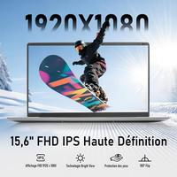 15.6 Pouces, Core i5-6200U 8 GO RAM 256 GO SSD Grande Autonomie, FHD IPS Déverrouillage Empreinte Digitale USB3.0 Wi-Fi5 HDMI BT5.0 Bureau Études