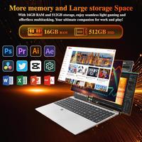 DREAMFYRE 15.6" 16Go DDR4 512Go SSD, Portátil Ryzen 7 4800H CPU, Computer avec écran FHD 1080P, WiFi5, Bluetooth5.0, USB3.0, Webcam, Touch ID