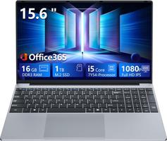 FUNYET i5-7Y54 Procesador 2 Cores hasta 3,2GHz 15.6 Pulgadas Gaming 16GB RAM 512GB SSD IPS 1920×1080 Win11 Pro Portatil, WiFi5, BT5.0, USB3.0, Type-C y Teclado Retroiluminado