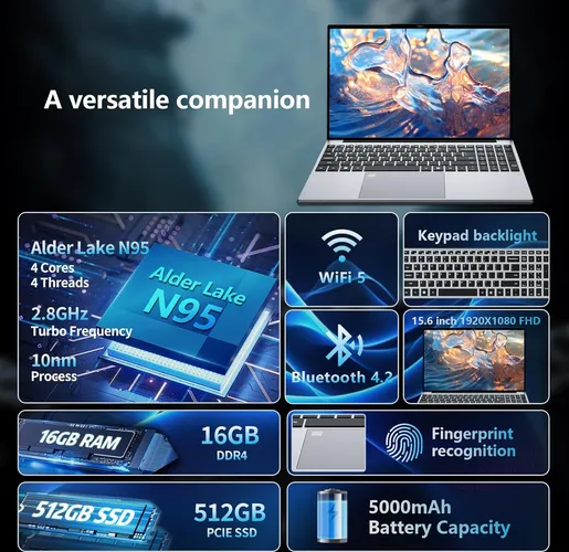 Diakuoe 15.6" FHD IPS Laptop