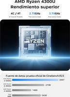 ACEMAGIC 17.3 Inch Ryzen 3 4300U up to 3.7 GHz (Exceed N95/N150/3500U/3200U) 16 GB RAM DDR4 512 GB SSD Expansion 2TB, Battery 6000mAh, USB, BT, HDMI, Silver