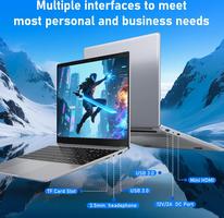 FUNYET portátil, de 15,6 Pulgadas, 8GB RAM 256GB SSD, N4020, IPS FHD 1920 x 1080, 180°, Cierre Abierto, 5000 mAh, Estudiante, Ranura para Tarjeta TF