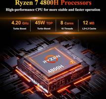 15.6" 16Go DDR4 512Go SSD, Portátil Ryzen 7 4800H CPU, Computer avec écran FHD 1080P, WiFi5, Bluetooth5.0, USB3.0, Webcam, Touch ID