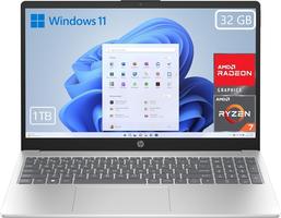 HP 15-fc0147ns 15.6" FHD (AMD Ryzen 5-7520U, 16GB RAM, 1TB SSD, AMD Radeon Graphics, No Operating System) Silver and Blue Spanish QWERTY Keyboard