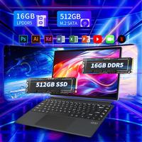 PC Portable 16 Pouces 16Go RAM 512Go SSD - Processeur Celeron N100, écran FHD, Windows 11 Pro