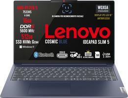 Lenovo Ideapad Slim5 Amd Ryzen5 7533HS, 16 Go RAM DDR5, SSD 512 Go, écran