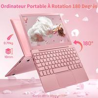 LONGEVINCE Mini De 10,1 Pouces, Processeur Celeron N4020,1280 * 800, Mémoire 8G, Disque Dur 512, 4868mAh, BT5.0, Type-C, USB3.0*2, Mini HDMI, Carte TF,0,79 Kg(Or Rose,8GB+512G SSD)