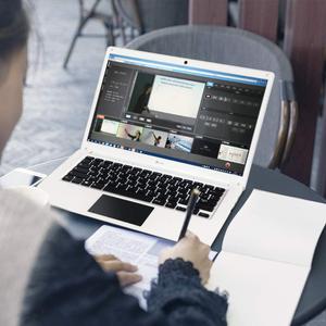 LincPlus 14,1 pouces Intel Celeron N3350 4 Go RAM 64 Go eMMC extensible jusqu'à 512 Go par SSD fin métal avec Windows 10 S Notebook QWERTZ DE clavier Ultrabook