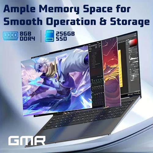GMR – 15.6" Full HD – AMD Athlon Silver – 8GB RAM – 256GB SSD – Windows 11 Pro for Home, Office and Studio – QWERTY Keyboard