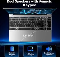 FUNYET 2026 Nuevo Portátil,PC de 15,6 Pulgadas,Laptop Core M3-6Y30,16 GB de RAM,256 GB de SSD,IPS 1920x1080 FHD,batería de 5000 mAh,USB3.0,Type-C