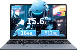 AocBook 15.6" FHD, Ryzen 5 3500U, Quad-Core, 16 Go RAM DDR4, SSD NVMe Léger avec Touchpad Innovant & Webcam avec Interrupteur de Confidentialité (512Go)