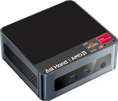 AskHand AMD Ryzen 5 5600H Mini (6C/12T, up to 4.2GHz), Mini Computer 16GB DDR4 RAM 512GB PCIe SSD, Office Micro Desktop Computer Support 4K Triple Screen, Casual Games