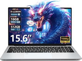 Zonatrix Core i9-11900H, 15.6 Pouces IPS Écran, Win 11 16GB RAM 512GB SSD, Déverrouillage par Empreinte Digitale, Iris XE Graphics GPU, Type-C/RJ45