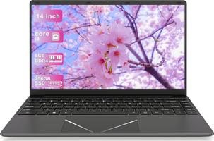 DREAMFYRE 14 Pouces, Win 11 Pro, 8Go 256Go SSD, étudiant/Affaires avec WPS Office, Autonomie LongueDdurée