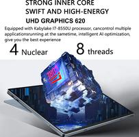 KUU 2 en 1, 16 Go RAM 512 Go ROM Intel Core I7-8550U CPU 12,6 pouces 2160 x 1440 IPS Écran Boîtier en métal Tablette PC, tablettes avec clavier et stylo