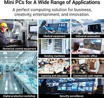 Mini Computer Mini Computer Desktop N5095 Win 11 with 11.6 Inch Touch Screen, 8GB RAM, 128GB eMMC, Dual Screen Output 4K HDMI and Type-C, Dual RS232