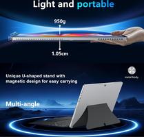 FUNYET 2 en 1, Processeur N100 16 Go RAM 1TO SSD Windows 11 14 Pouces, Clavier Bluetooth avec Rétroéclairage et Déverrouillage par Empreinte