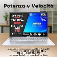 ASUS VivoBook i7 13620H, RAM DDR4 32 Go, SSD 1 To PCI-e 4.0, écran IPS WUXGA