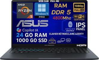 ASUS AMD Ryzen 5 7535HS 4.5GHz, RAM 24Go DDR5, SSD 1To, Écran