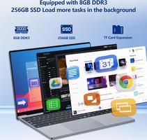 15.6 Inch, Win 11 8GB RAM 256GB SSD, with Core M3 6Y30 Processor, Slim 180° Flip FHD Display Mini-HDMI 2*USB3.0 WiFi5 BT4.2