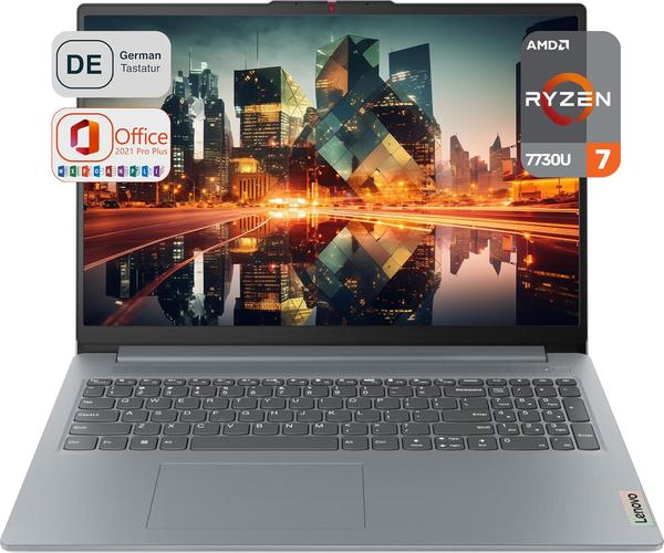 Lenovo IdeaPad Slim 3 Business AMD Ryzen 7 7730U, RAM DDR4 16 Go, SSD PCIe 1 To, écran WUXGA anti-reflet