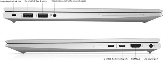 HP EliteBook 845 G7 Notebook AMD Ryzen 5 Pro 4650U / 2.1 GHz Win 10 Pro Radeon Graphics 8 Go RAM 256 Go SSD NVMe