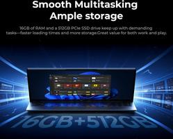 15.6" FHD, 16 Go de RAM, 512 Go SSD, Processeur Ryzen 3 4300U (jusqu'à 3,7 GHz), Wi-FI 5 Idéal pour Le Bureau et Les Études