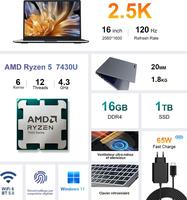 Ninkear 16" 2560×1600 120Hz, 7430U Jusqu’à 4,3 GHz, 16 Go RAM 1 to SSD NVME, Écran Mat 100% sRGB, Polyvalent