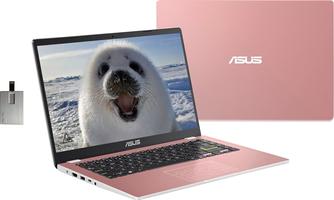 2022 ASUS 14" HD Laptop, Intel Celeron N4020 Processor, 4GB RAM, 64GB eMMC Flash Memory, Intel HD 500 Graphics, HD Webcam, Stereo Speakers, Rose Gold, Windows 11S