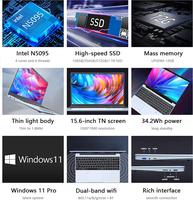 KUU YEPBOOK, Celeron N5095 Windows 11 Pro 12GB RAM 512GB SSD, Convertible 180° 15,6 Pouces FHD Clavier de rétroéclair + déverrouillage d'empreintes digitales Wi-Fi BT