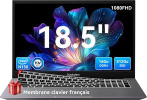 Blackview 【Garantie de 3 Ans】 2026 Acebook 10 18,5 Pouces, Intel Twin Lake N150（Jusqu’à 3,6 GHz 60.8Wh W-11 16Go+512Go SSD Laptop, HDMI+WiFi 6+BT 5.2+USB, Certifié TUV