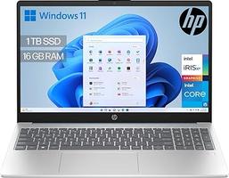 HP 15-fd0371ns 15.6" FHD (Intel Core i5-1334U, 16GB RAM, 1000GB SSD, Intel Iris Xe Graphics, No Operating System) Silver and Blue Spanish QWERTY Keyboard