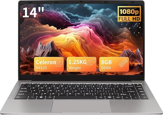 14 Pouces, 8 Go DDR4, 128G SSD, IPS 1920 x 1080, Celeron N4120, avec Protection De Clavier AZERTY en Français (, 8GB+256G SSD)